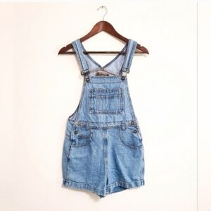 Vintage Y2K Express Relaxed Fit Denim Shortall Overalls